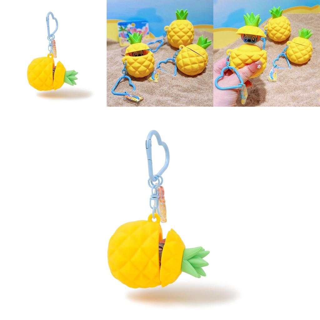Stitch Summer Beach Collection Pineapple Silicone Keychain With Cute Character Design For Kids And Teens