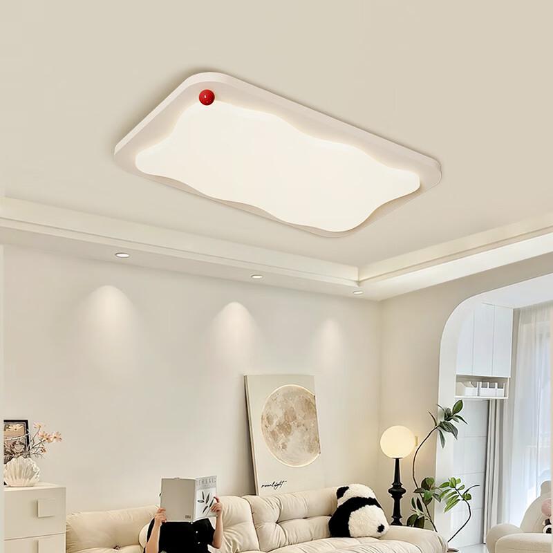 Oeny Cream Aesthetic 3-Color Dimmable LED Living Room Ceiling Light