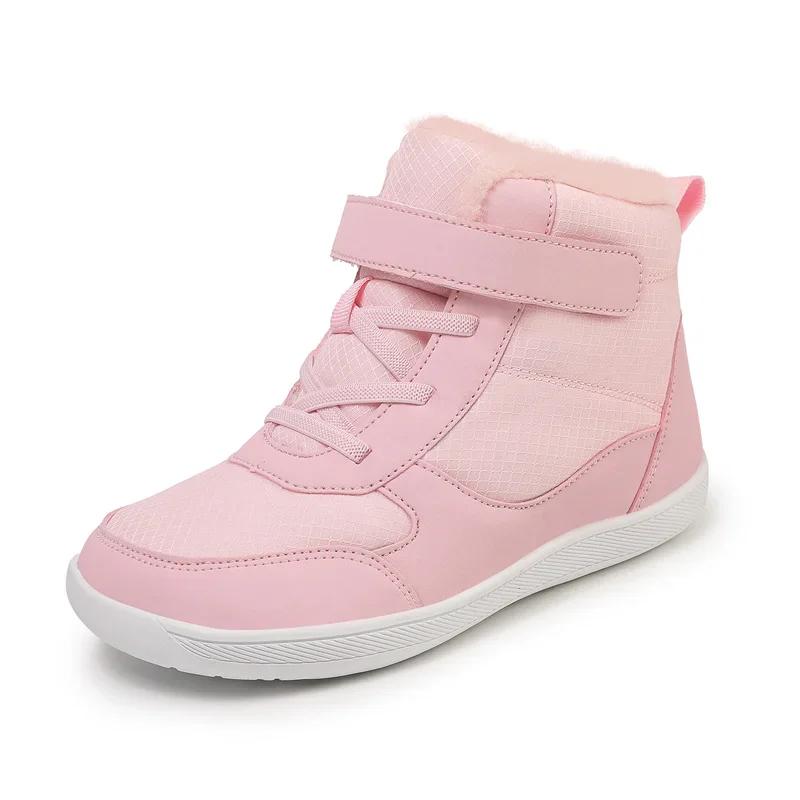 Children's Winter Snow Boots for Boys and Girls, Wide Toe Barefoot Snow Boots, Children's High-top Cotton Shoes, Sneakers