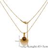 18K Stainless Steel Snake Bone Chain Maillard Tiger's Eye Square Necklace French Ins Style Retro Oval Gemstone Necklaces