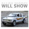 1/32 Scale TOYOTA Hilux Pickup Truck Toy Car Model Diecast Alloy Vehilce Miniature Pull Back Sound & Light Collection Gift Children