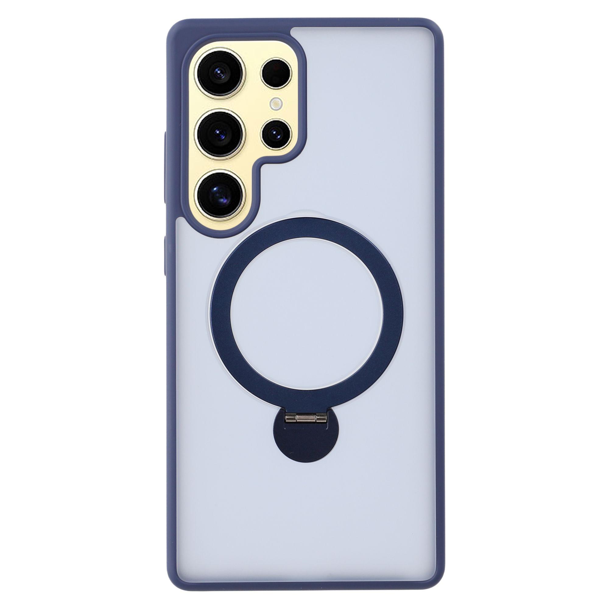 

Для Samsung Galaxy S25 Ultra Чехол Совместимый с MagSafe Вращающееся кольцо-подставка ТПУ+ПК Чехол для телефона Sapphire