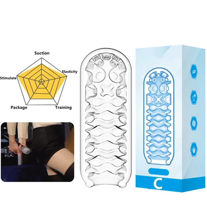 Male Masturbator Cup Soft Pussy Sex Toy Transparent Vagina Adult Endurance Exercise Adult supplies Vacuum Pocket Cup for Men
