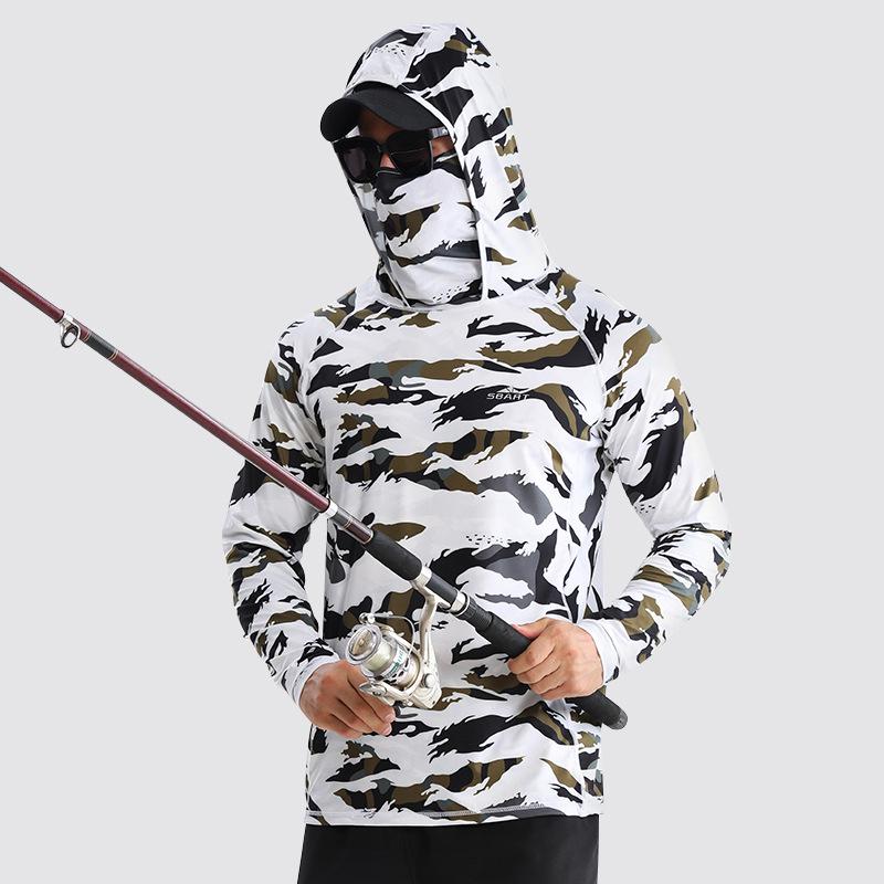 Men's Summer 25 Quick-Dry Breathable Hooded Fishing Sun Protection Clothing with Mask