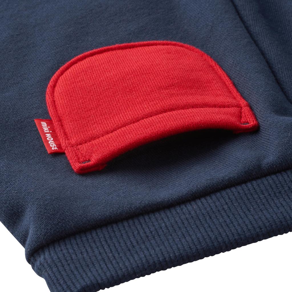 MIKI HOUSE Logobyxor, Långa byxor, Enfärgade, för Pojkar och Flickor, Baby, Barn, Skola, 100cm, Marinblå, Endast online, 10-3219-680