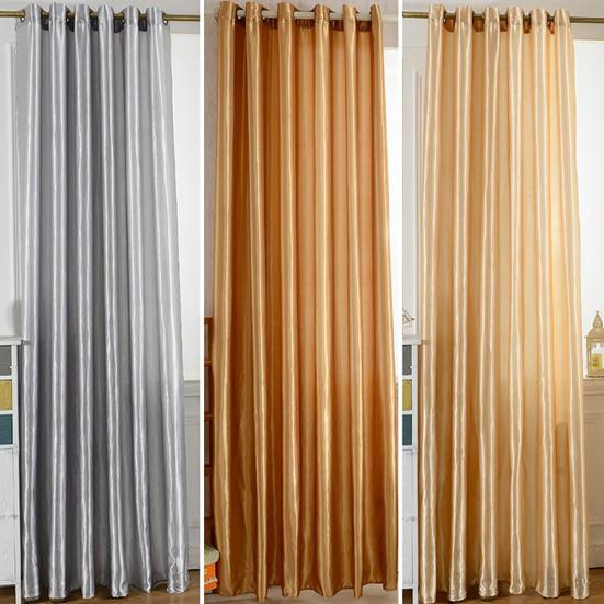100x250cm Punching Solid Color Soft Window Blackout Curtain Bedroom Draperies