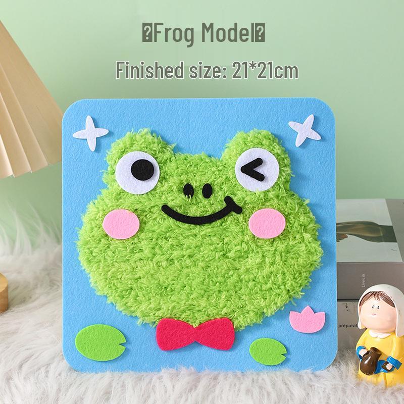 Cartoon Wool Embroidery Kit: Creative DIY Sewing for Kids Aged 3-6