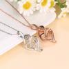 Diamond Set One Hundred Languages MOM Heart Projection Necklace Clavicle Chain