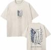 Washed Vintage Anime Attack On Titan Eren Jaeger Skeleton Graphic T Shirt Men Women Cartoon Manga Oversized Tshirts Streetwear