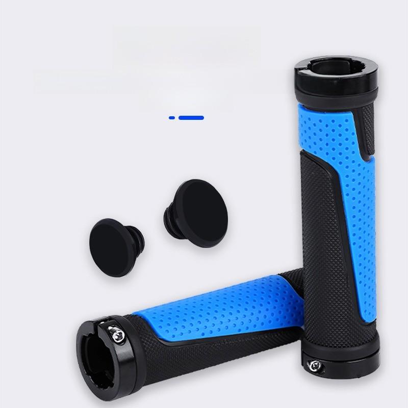Bicycle Rubber Handlebar Grips With Locking Dual Sides Antislip For Mountain Bike Riding