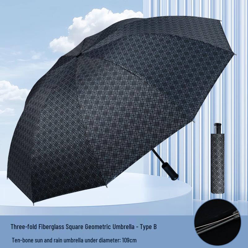 Трехскладной квадратный геометрический зонт Hongye