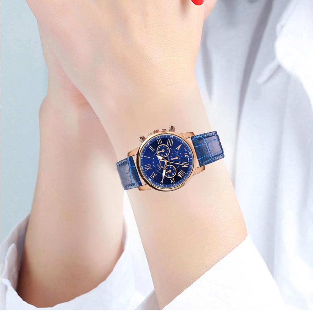 New Fashion Women Leather Band  Quartz Analog Wrist Watch
