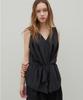 Bundak Saints Draped V-Neck Blouse Black