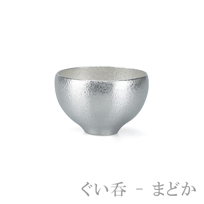 [Nousaku Red Cotton Ribbon and Washi Paper Wrapping] Sake Pitcher - Madoka & Sake Cup - Madoka (Set of 2)
