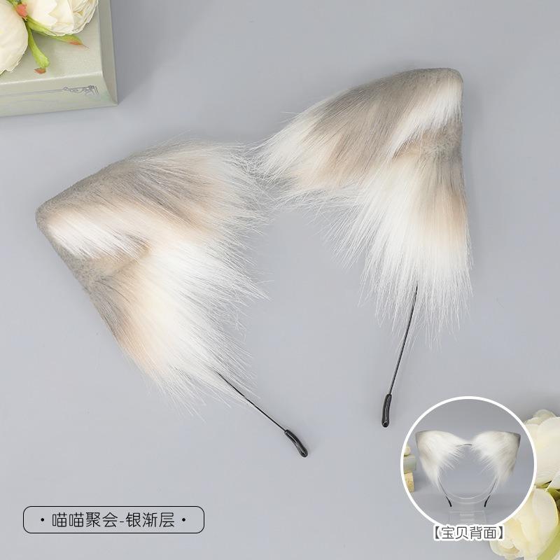 

Комичные уши плюшевые кошачьи уши головной убор ручной работы аксессуары для волос реквизит для переодевания косплей симуляция кошачьи уши ободок