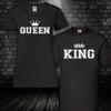 König / Königin T-Shirt Partner Shirt Paar Hochzeit Paare Paar Schwarz
