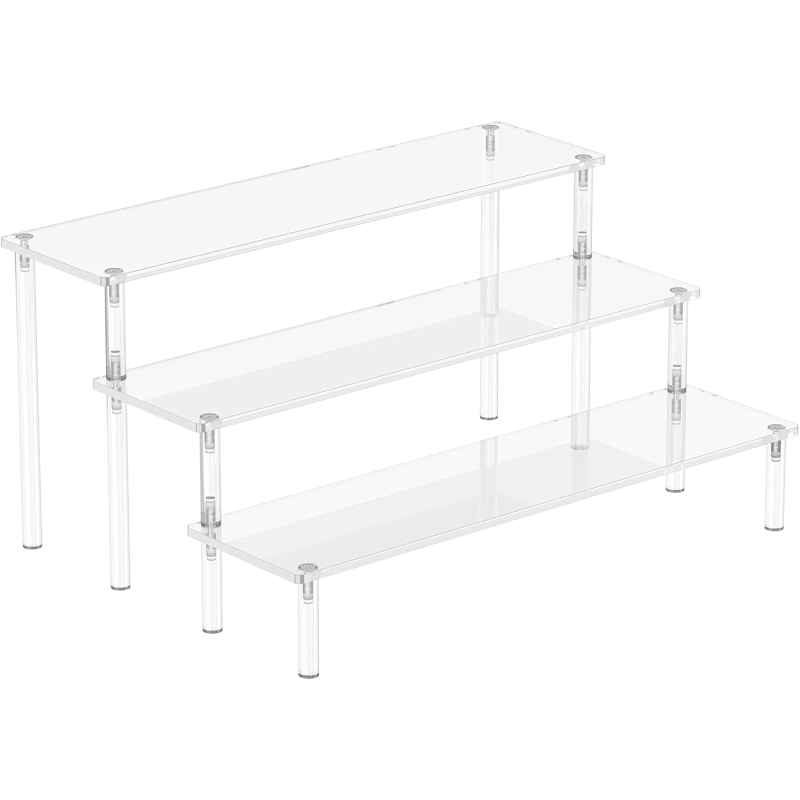 

XMSSAA Acrylic Display Stand Tiered Clear Storage Shelf Collection Case Assembly Type