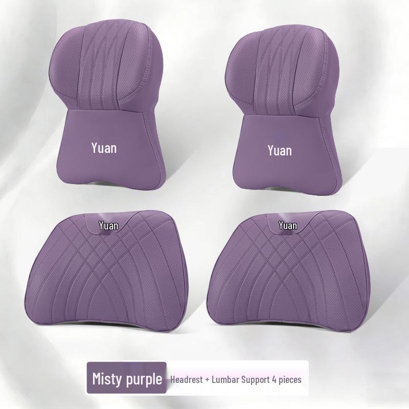 Compatible BYD Yuan PLUS/Pro/UP Car Headrest & Lumbar Support Set - Four Seasons Comfort Edition