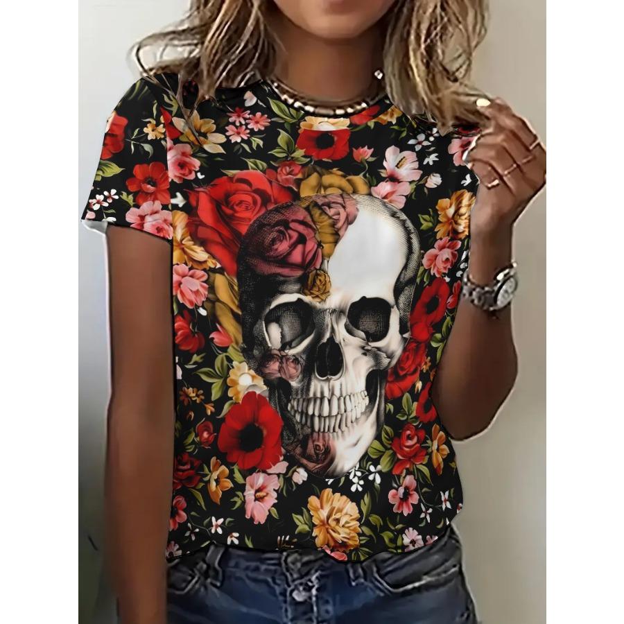 Short Sleeve Plus Size 3d Printed T Shirt for Women Tops