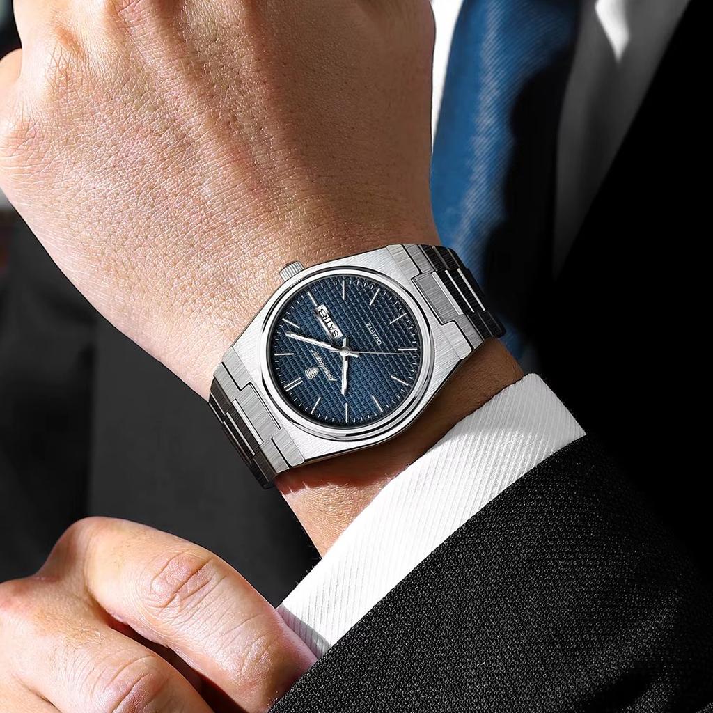 POEDAGAR Top Luxury Man Watch Waterproof Stainless Steel Men Wristwatch Luminous Date Week Fashion Business Quartz Men's Watches