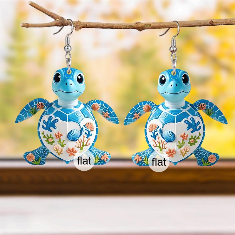 Y2K Colorful Turtle Acrylic Earrings For Women Chic Fashion Earrings Novelty Earrings Summer Vacation Casual Earrings
