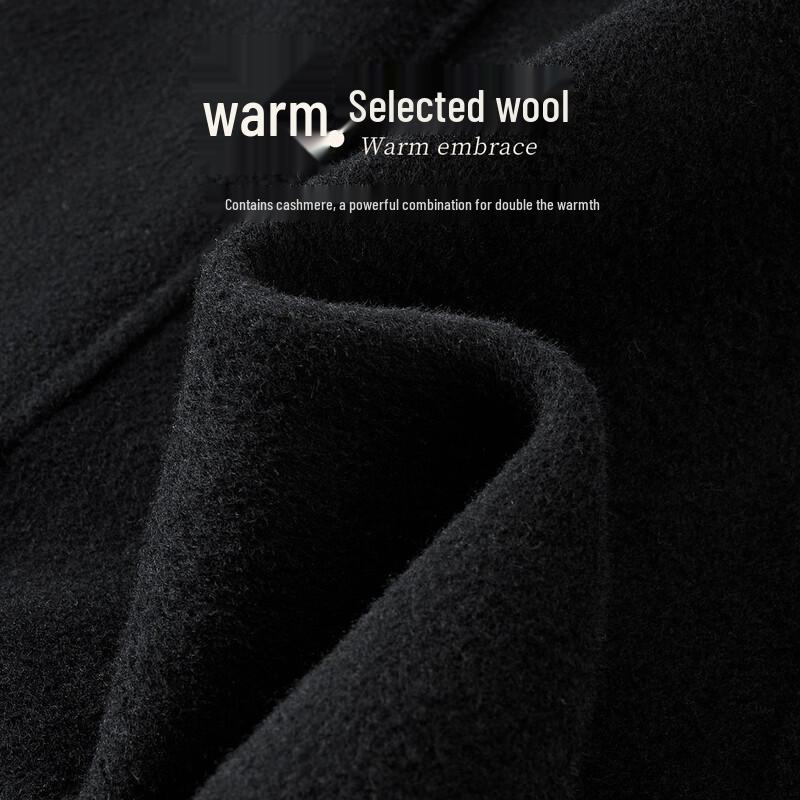 Men's Luxury Wool-Cashmere Blend Double-Breasted Coat