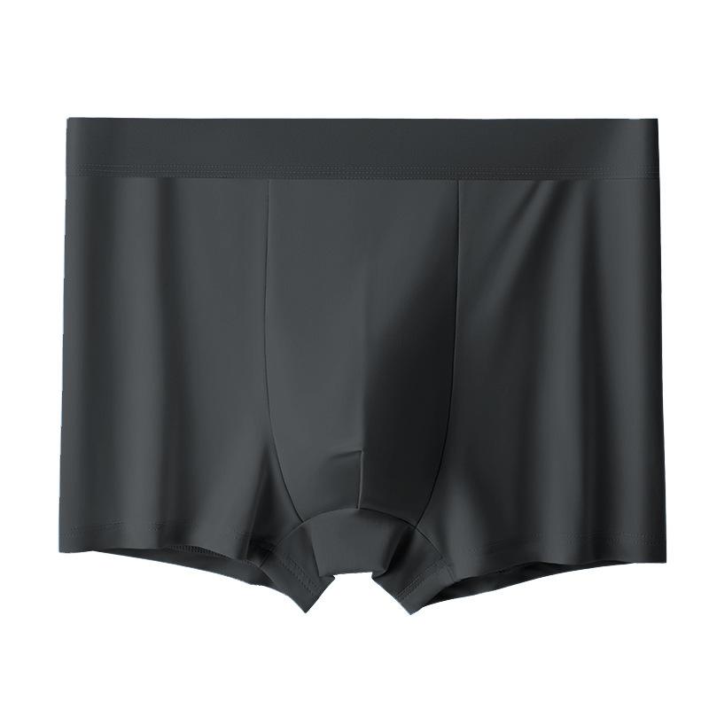 Slip Boxer Traspiranti Estivi da Uomo in Seta Ghiacciata - Sottili, Delicati sulla Pelle, Monocolore, Vita Media.