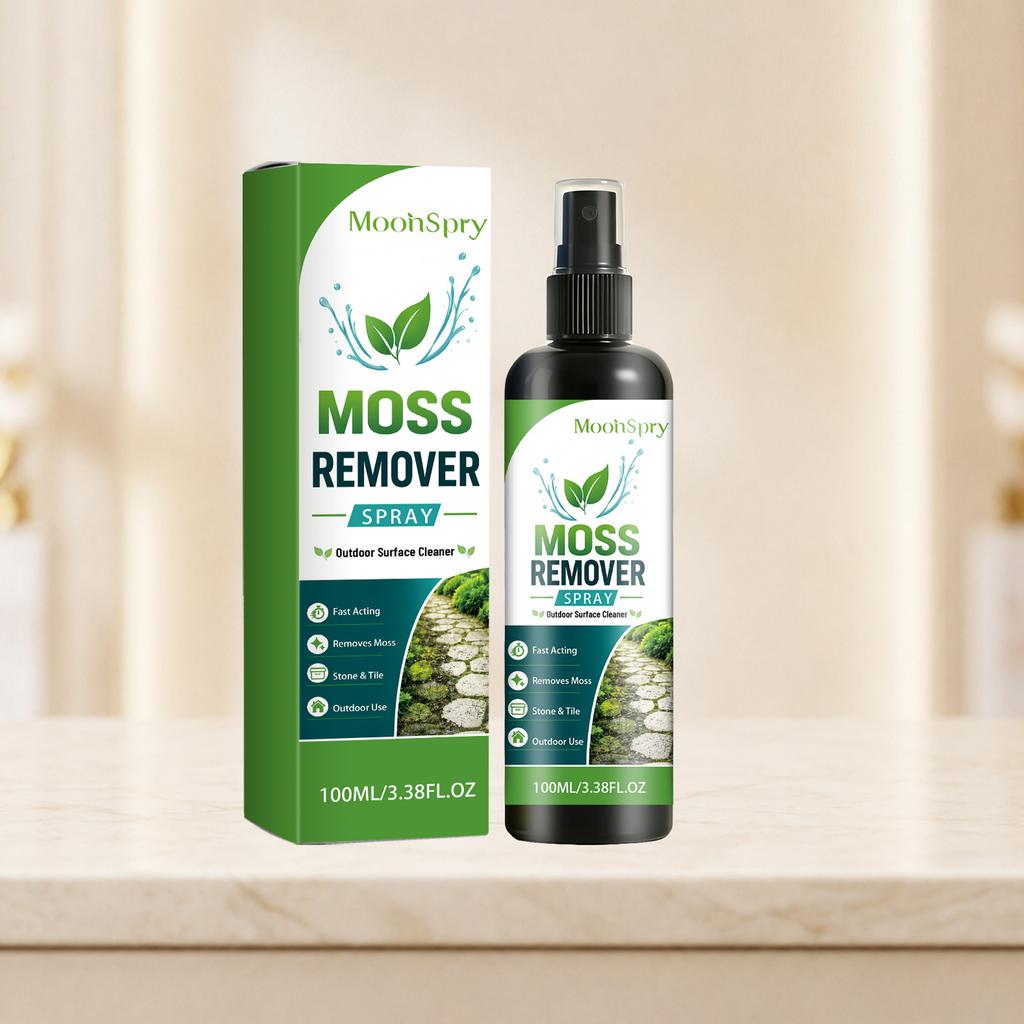 Moosentferner Spray - Geeignet zur Reinigung von Moos aus Fugen von Fliesen, Holz und Beton auf verschiedenen Oberflächen
