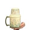 Retro Original Design Wind Chime Flower Water Bottle Cup Set Afternoon Tea Ceramic Cup High End Large Capacity Covered Tea Cup