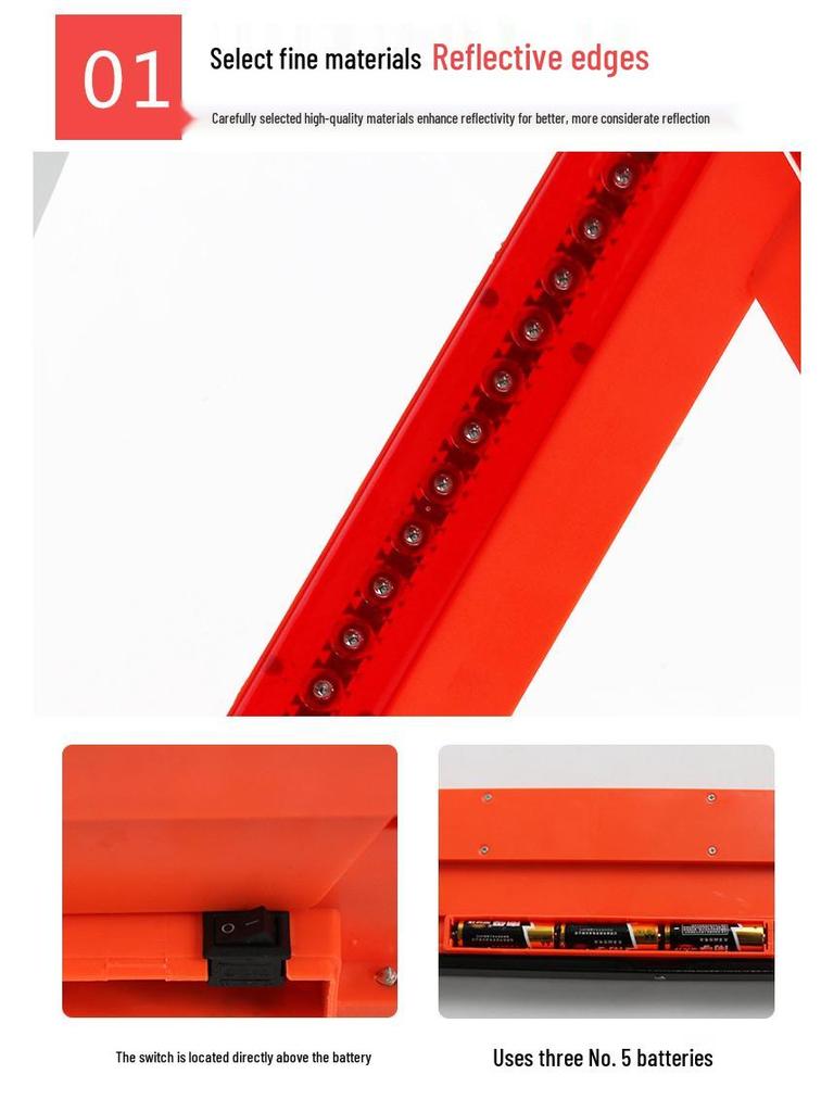LED Emergency Car Safety Triangle Bracket