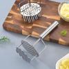 Doppellagiger Kartoffelstampfer aus Edelstahl, wellenförmiger Druck, handgehalten, Kartoffelstampfer, stabile Griffe, manueller Kartoffelstampfer