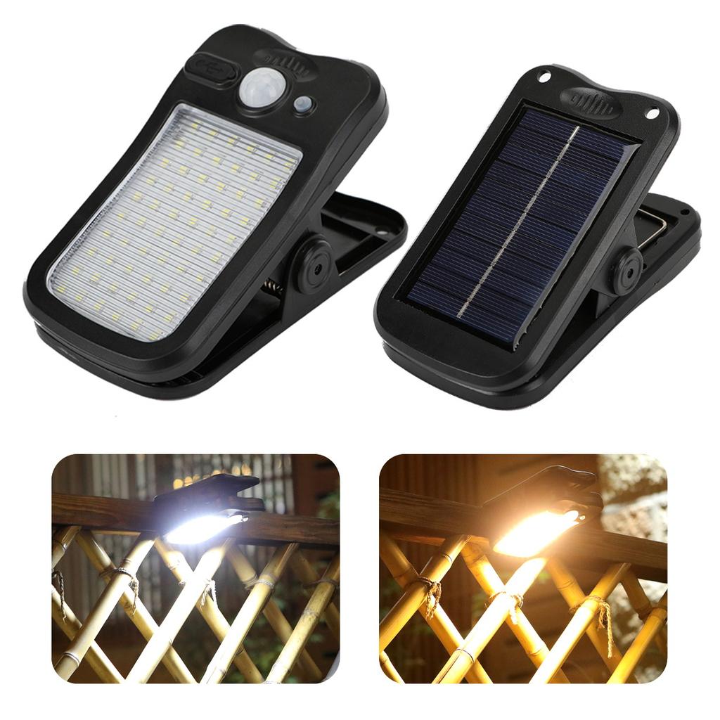 Clip-on LED Solarleuchte Smart Human Induction Outdoor Gartenleuchte Wasserdichte Außenlampe für Zelt Garage Hof Hohe Helligkeit