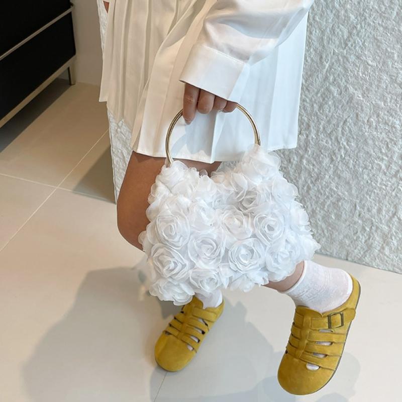 Rose And Pearl Evening Chain Bag Banquet Handbag Versatile Crossbody Bag For Cheongsams And Evening Gowns