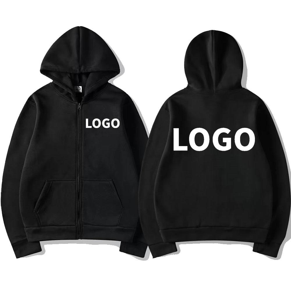 Customization DIY01 Design Graphic Print Zipper Hoodies Men Women Fashion Zip Up Sweatshirts Casual Oversized Pullovers
