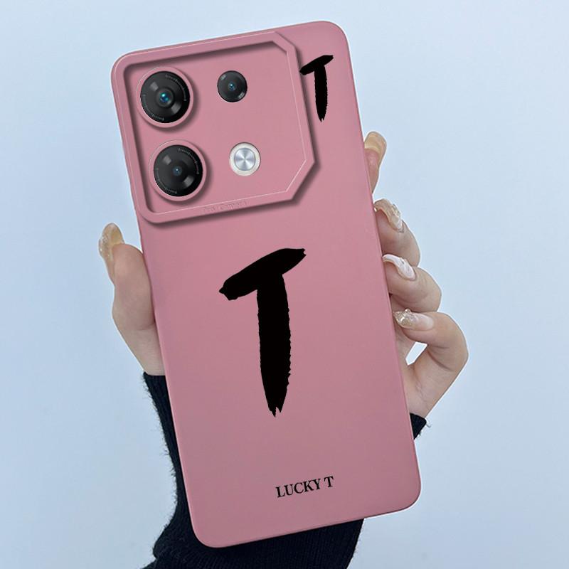 For Infinix GT 10 Pro X6739 Phone Case Lucky Initial Letter Matte Soft Silicone Shell For InfinixGT 10Pro GT10 Pro Cover Casing
