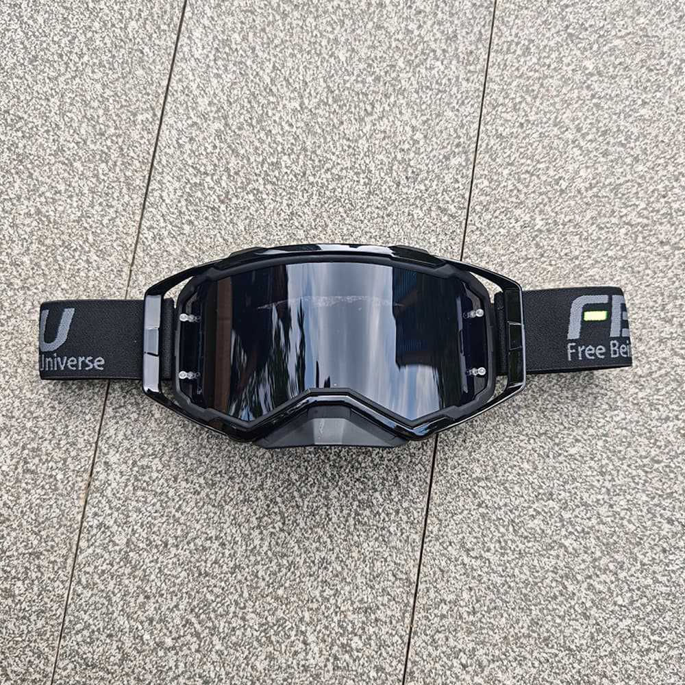 

Motorcycle DH Speed-reducing goggles, cycling glasses, outdoor sports off-road goggles, track goggles Black Frame Black Film FU