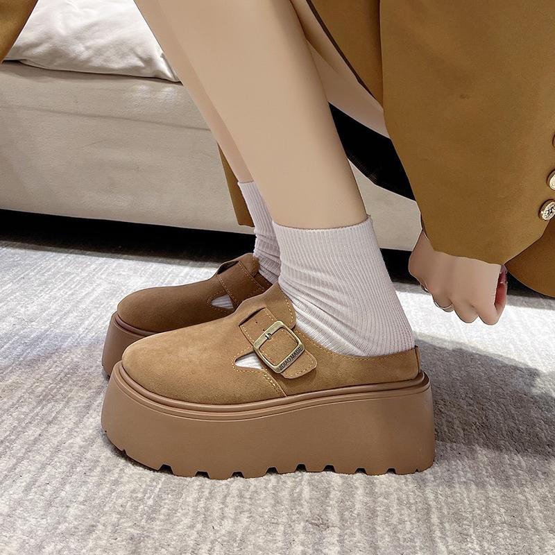 Fashion 2025 New Suede Thick Platform Boots Designer Slipper Casual Flats Slide Female Walking Fashion Loafers Winter Ankle Boots Women