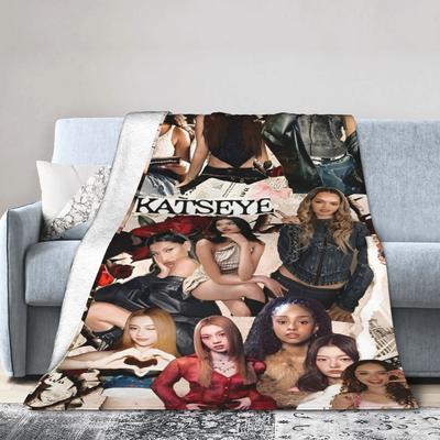 Katseye Kpop K-pop Girl Merch Blankets Ultra-Soft Coral Fleece Plush Throw Blankets Cozy Bedding Throws