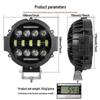 7-Inch 75W LED Car Headlight with 15 LEDs - Dual Color Work Light for Field and Auxiliary Use