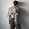 Herfst/Lente Koreaanse Stijl Casual Blazer voor Mannen met Kostuumkraag Losse Pasvorm Pendelaarsjas
