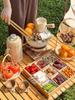 Multifunctional Tray for Tea, Dim Sum, Pastries, and Fruit - Nine Palace Grid Design