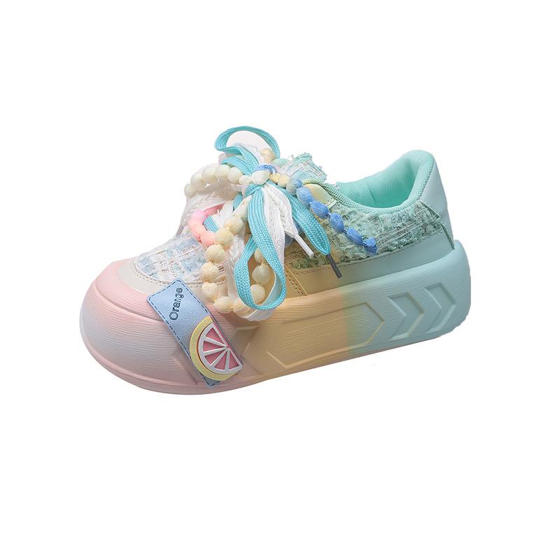 Niche Original Thick Baseplate Shoes Women's 2025 New Student Versatile Muffin Little White Shoes Sports and Leisure Big Head Shoes