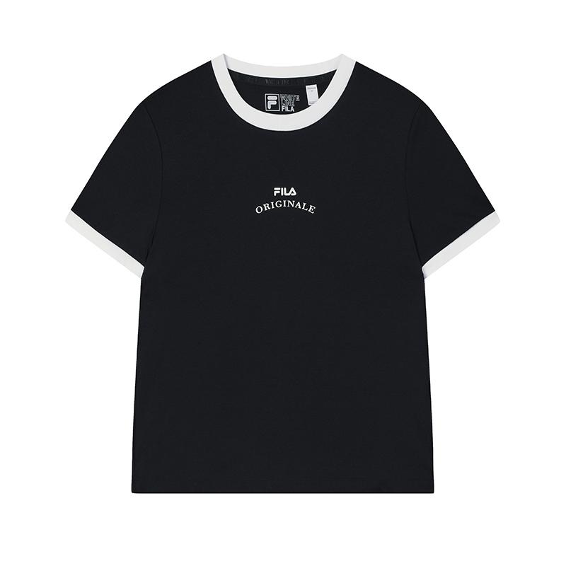 

Fila Оригинальная Прохладная и Освежающая Модная Универсальная Трикотажная Футболка с Коротким Рукавом Женские Топы F11W529112F-BK M