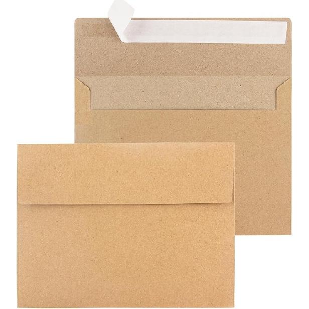 50 Pack Kraft Envelopes,A4 Invitation Envelopes,4x6 Envelopes for Invitations,Envelopes,Wedding, Baby Shower,Brown Kraft Envelopes for Personalize