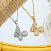 Cat's Eye Stone Butterfly Necklace for Women Versatile High-end Collarbone Chain Temperament