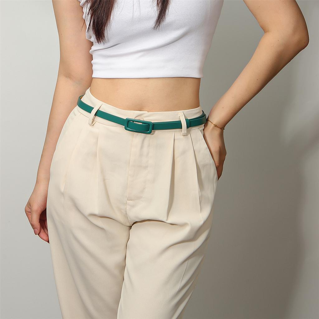 Stylish Adjustable PU Leather Waist Belt for Women Lightweight Thin Design Waistband for Casual Office Travel Outfit