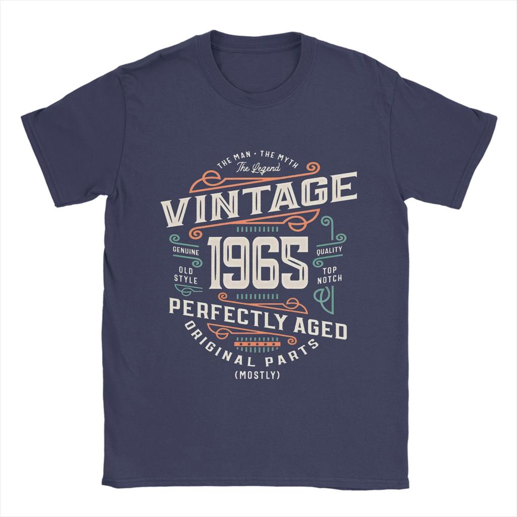 60 Years Old Vintage 1965 T Shirt Men's  Cotton Casual T-Shirt O Neck  Tee Shirt Short Sleeve Clothes Party