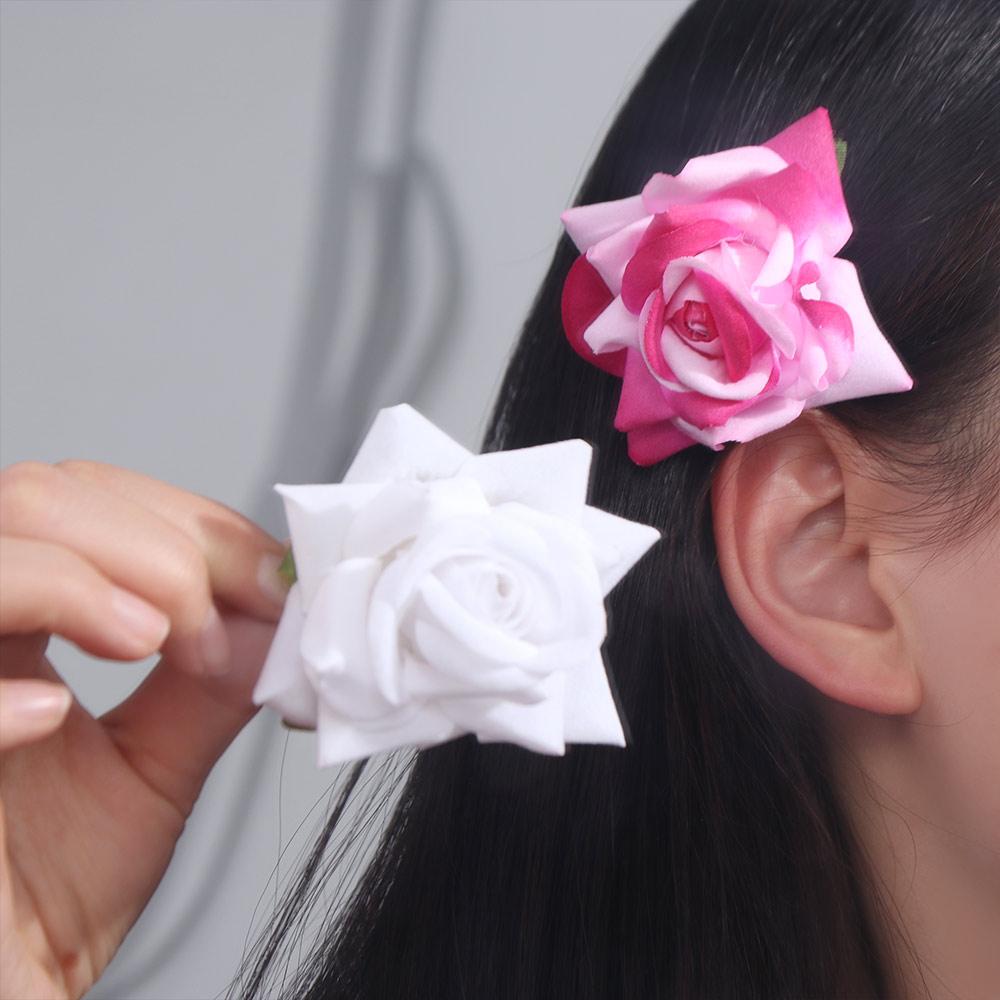 Bohemian Style Rose Flower Hairpin Cloth Girl Rose Hair Clip Sweet Flower Hair Clip Girls/Female