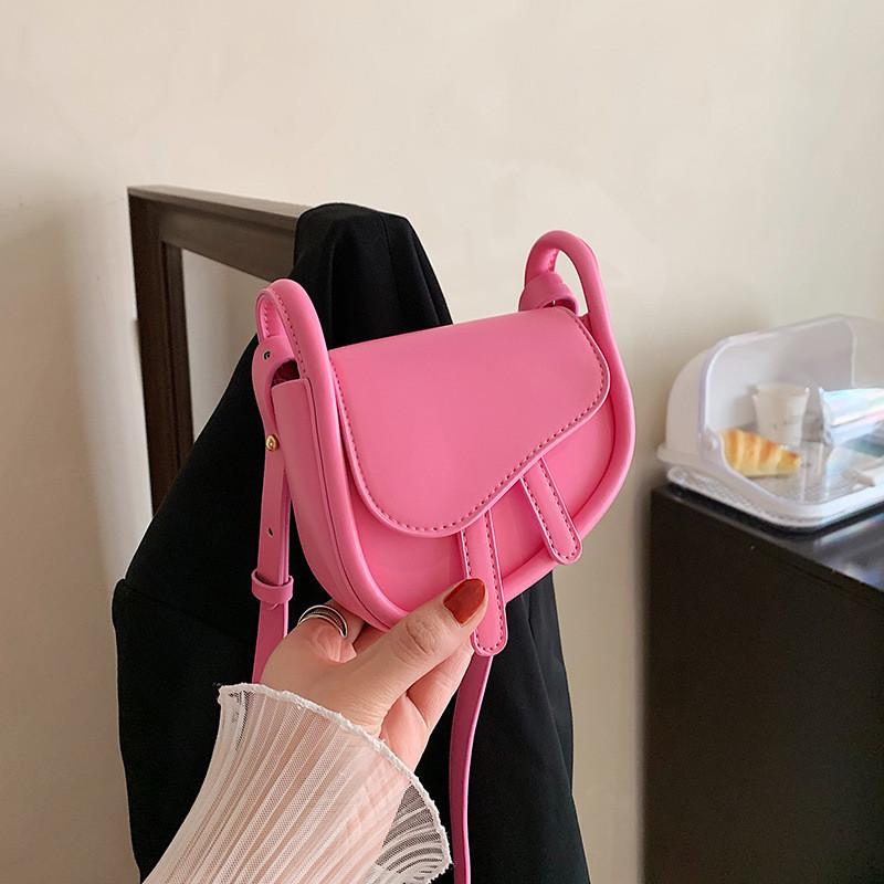 Fashionable 2023 Spring Candy Color Womens Mini Chic Trendy Saddle Bag