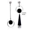 Black Hanging Long Earrings for Women Triangle Square Statement Drop Earrings 2025 boucle oreille femme Fashion Jewelry